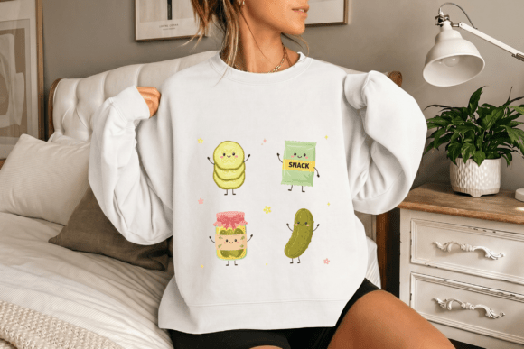 Download Cute Kawaii Pickles Snack Grid Design - Design Collection