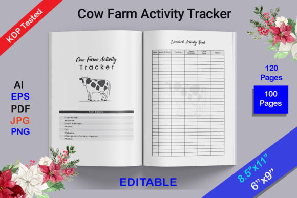 Download Cow Farm Activity Tracker KDP Interior - Activity tracker Collection