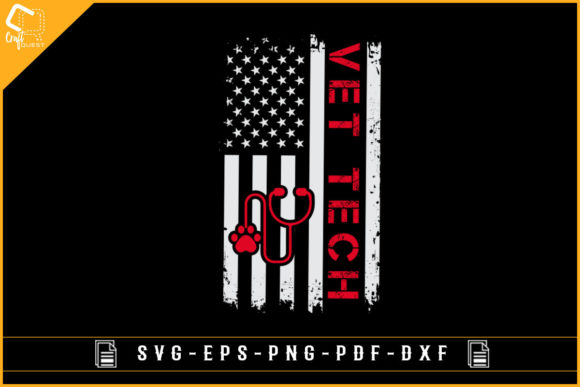 Download Vet Tech with USA Flag Veterinary Design - Design Collection