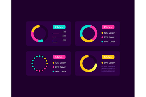 Download Pie Charts UI Elements Kit - Element Collection