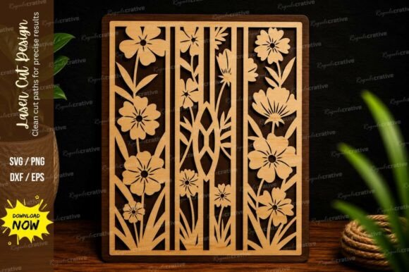 Download Floral Window Panel Laser Cut SVG Design - Design Collection