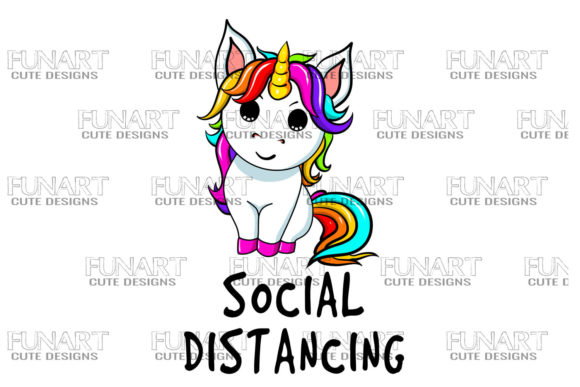 Download SOCIAL DISTANCING , UNICORN DESIGN , PNG - Design Collection