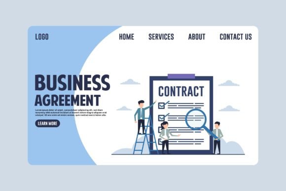 Download Landing Page Business Agreement Design - Design Collection