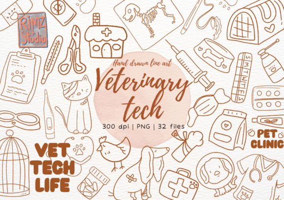 Download Veterinary Tech Elements Hand Drawn PNG - Element Collection