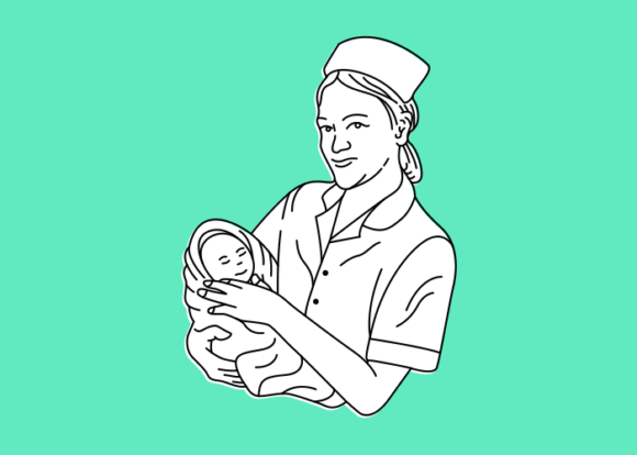 Download Midwife at the Hospital Holding Baby 1 - Hospital Collection